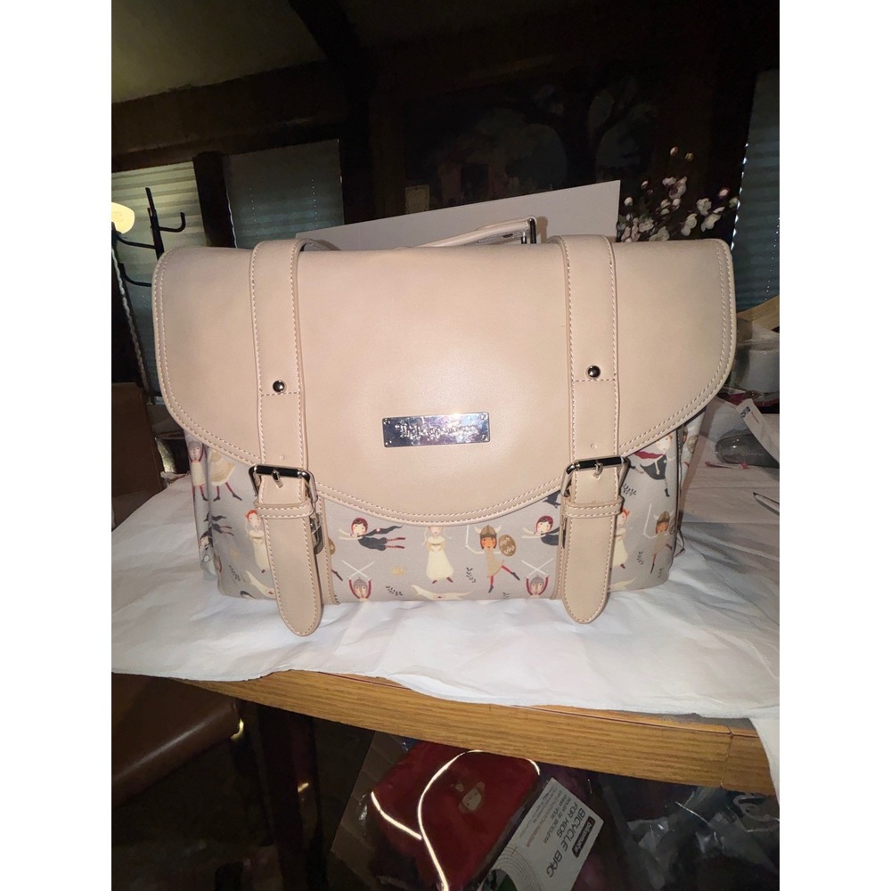 The House of Flynn Evermore Camera Bag Tan Canvas Illustrated Satchel Messenger
